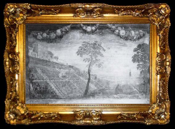 framed  unknow artist View of the Gardens of the Villa d-Este, ta009-2